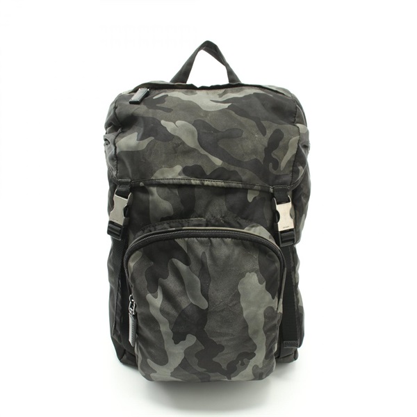 PRADA TESSUTO Camouflage Rucksack Backpack bag V135 Nylon Green Multicolor Used