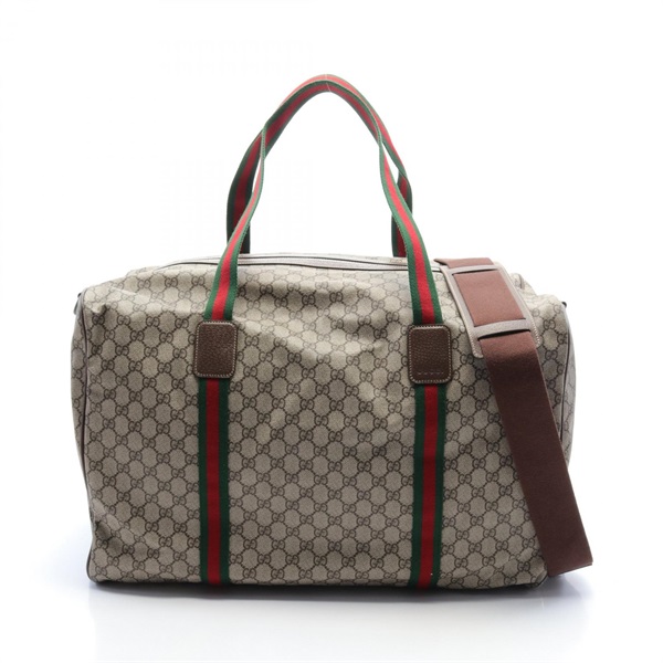 GUCCI Large Duffle shoulder GG Supreme Sherry Line Boston bag 760152FACK79768