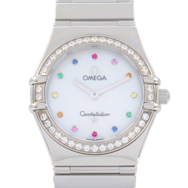 OMEGA Constellation Iris Diamond Bezel/12P Color Stone Wrist Watch 1475.79 Quartz Stainless Steel Us