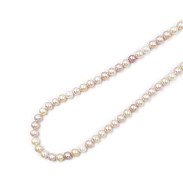 JEWELRY Pearl Necklace Silver925 White Beige Used