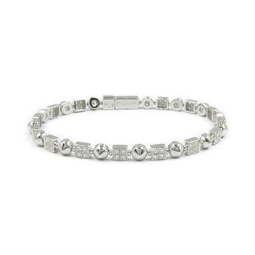 BVLGARI Lucia Bracelet 18KWG White Gold Diamond Used Women