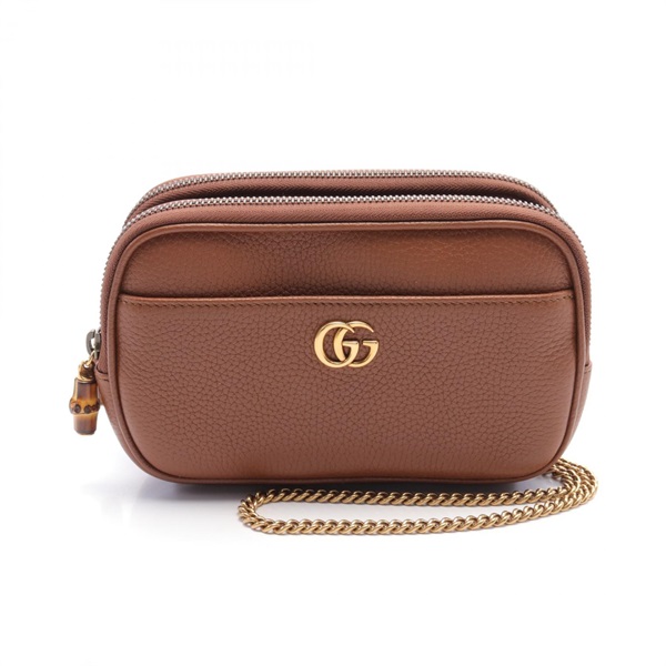 GUCCI Bamboo Super Mini Double G chain crossbody Shoulder Bag 772778AABXM2535