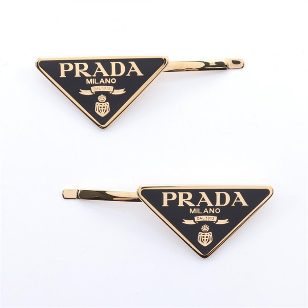 PRADA FERMAGLI Hair pin 1IF0512BA6F0632 GHW Metal Black NEW Women