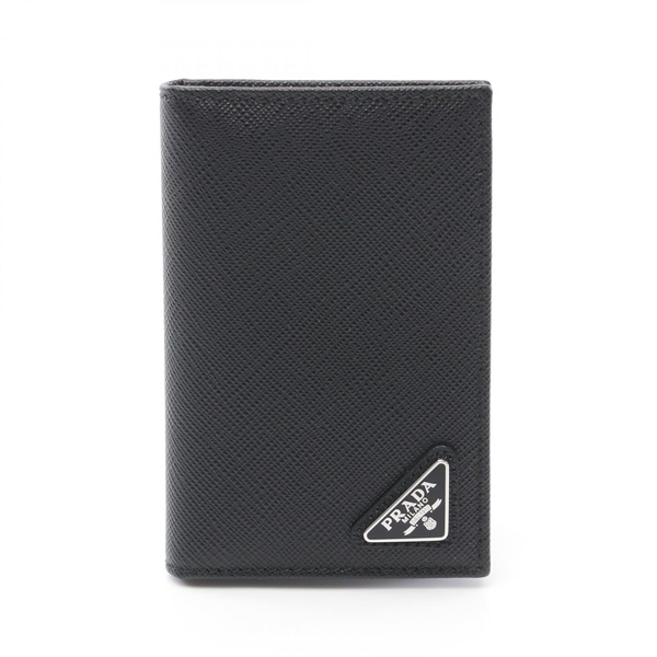 PRADA SAFFIANO TRIANG Card Holder 2MC101QHHF0002 Saffiano leather Black NEW mens