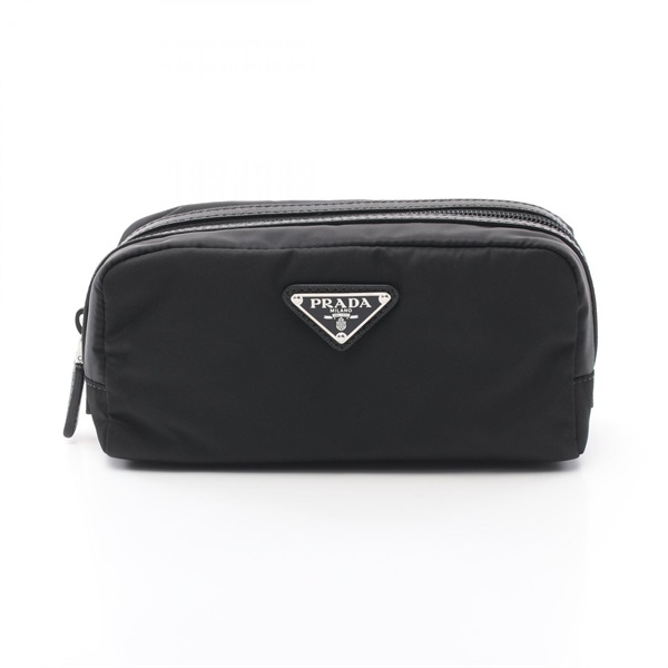 PRADA Triangle logo Pouch 2NA0452DMHF0002 Nylon Black NEW unisex