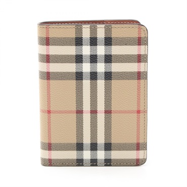 BURBERRY Archive Check Card Holder 8073975 canvas Beige Multicolor NEW Women