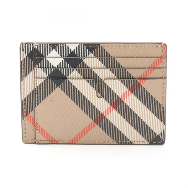 BURBERRY Card Holder 8091910 PVC coated canvas Beige Multicolor NEW Women