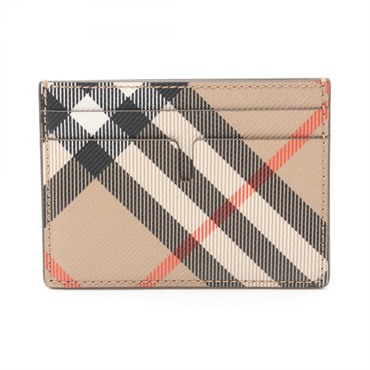 BURBERRY Check Slim Card Holder 8091914 canvas Beige Multicolor NEW Women