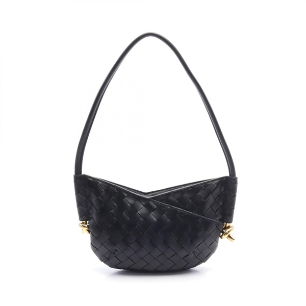 BOTTEGA VENETA Mini Soltis Shoulder Bag 796378VCPP11019 leather Black NEW Women