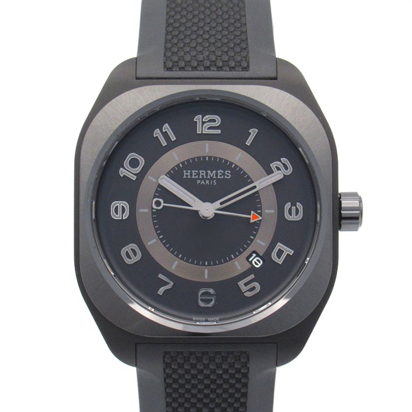 HERMES HO8 Wrist Watch SP1.742.332 Automatic ceramic titanium rubber Used mens