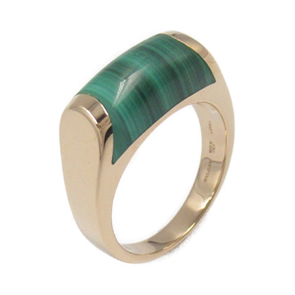 BVLGARI Tronchetto Malachite Ring #6.5 US size K18 Pink gold Used