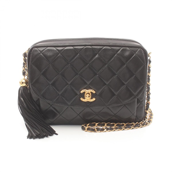 CHANEL CC Matelasse Shoulder Bag M43957 Lamb leather Black Used Women Coco