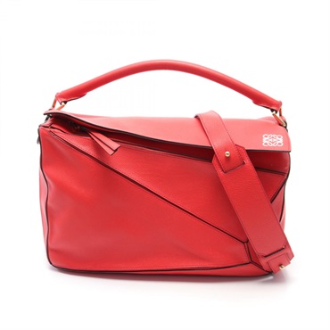 LOEWE PUZZLE Large Hand shoulder crossbody bag B510S19X13 leather Red Used