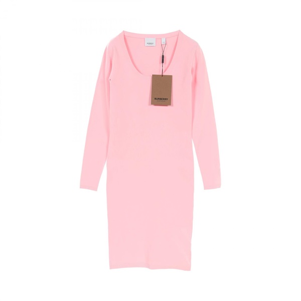 BURBERRY Dress Viscose Pink Used Women #XXS