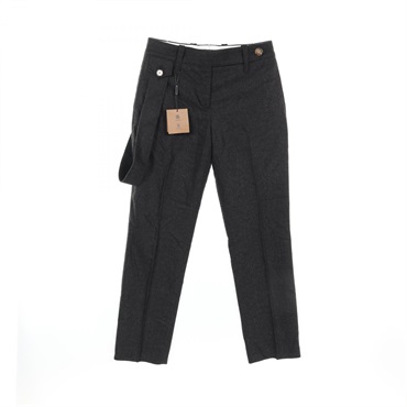 BURBERRY Pants trousers wool Gray Used Women #UK6 US4