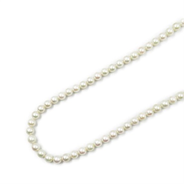 JEWELRY Pearl Necklace Silver 925 White Used #44