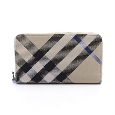 BURBERRY Around long wallet Purse 8087323 canvas Beige Black Multicolor NEW mens