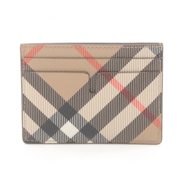 BURBERRY Check Slim Card Holder 8091914 canvas Beige Multicolor NEW Women