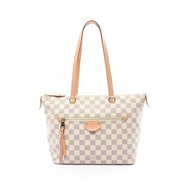 LOUIS VUITTON Iena PM Tote Bag N44039 Damier Azur canvas White Used Women LV