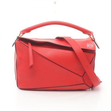 LOEWE Puzzle bag medium Hand shoulder crossbody bag 322.30.S20 leather Red Used