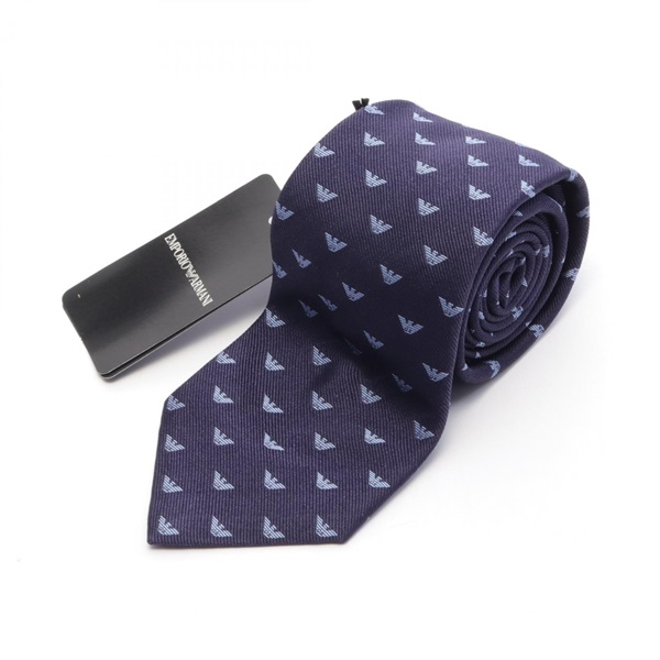 Emporio Armani tie silk Navy Blue NEW mens