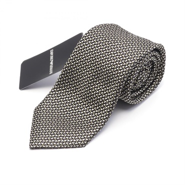 Emporio Armani tie silk White Black NEW mens