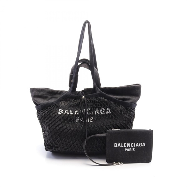 BALENCIAGA 24/7 MEDIUM Tote Bag 7918092AA471069 denim Nylon Black NEW Women