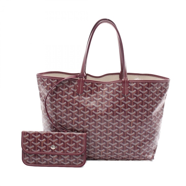 GOYARD Saint Louis PM Tote Bag PVC coated canvas leather Bordeaux Used Women