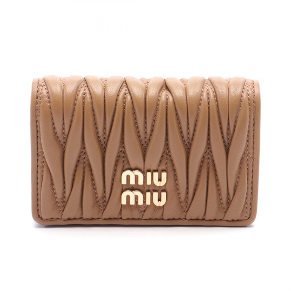 Miu Miu MATELASSE Card Case holder 5MC1222FPPF098L leather Brown