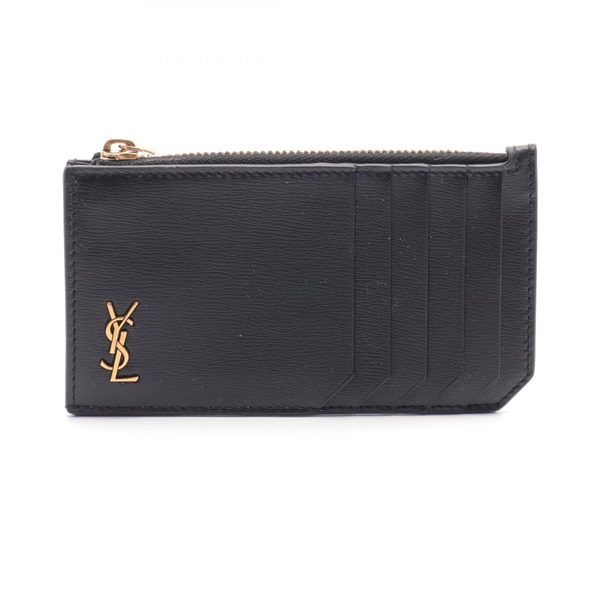 SAINT LAURENT TINY MONOGRAM coin purse wallet 62989902G0W1000 leather Black