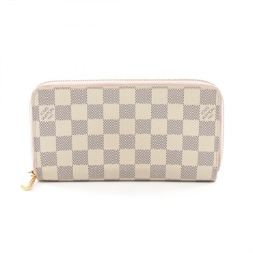 LOUIS VUITTON Zippy long wallet N63503 Damier Azur canvas White Used Women LV