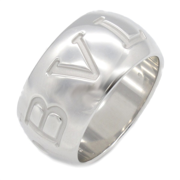 BVLGARI Mono logo Ring 18KWG White Gold Used unisex US size 5.75 #51