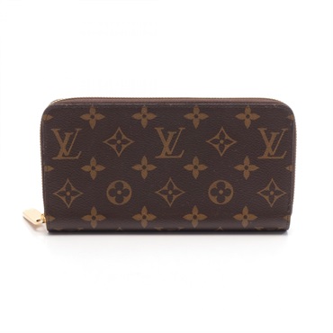 LOUIS VUITTON Zippy long wallet M42616 Monogram canvas Brown Used unisex LV