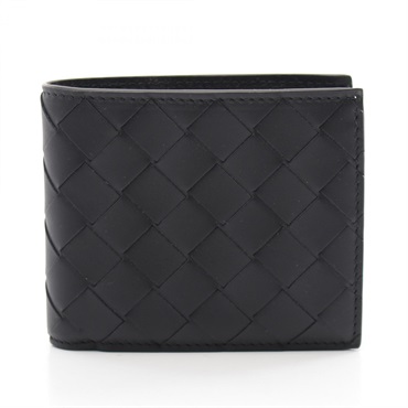 BOTTEGA VENETA Intrecciato Bi-fold wallet 605722VCPQ48803 leather Black NEW mens