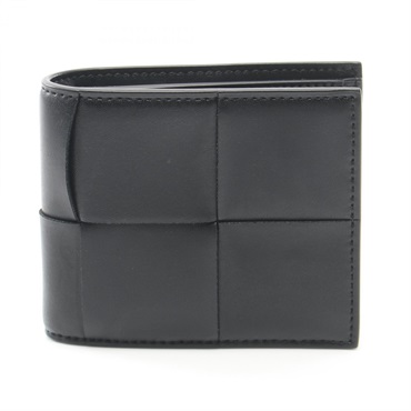 BOTTEGA VENETA Maxi Intrecciato Bi-fold wallet 649605VBWD28803 leather Black NEW