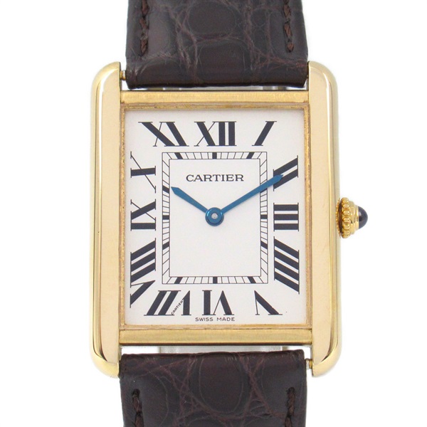 CARTIER Tank solo LM Wrist Watch W5200004 Quartz 18KYG Stainless Steel Used mens