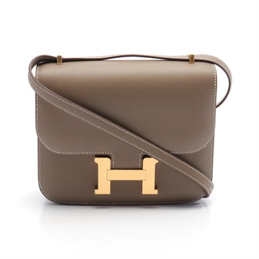 HERMES Constance 3 Mini Miroir Shoulder Bag B 083905CC Epsom Etoupe Used GHW