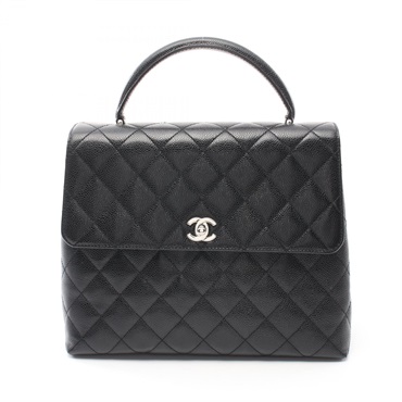 CHANEL Matelasse Hand bag A12397 Grained Calf leather Black Used SHW