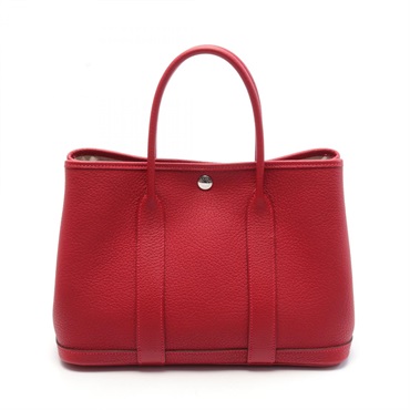 HERMES Garden party TPM Tote Bag D Negonda leather Rouge casaque Used SHW