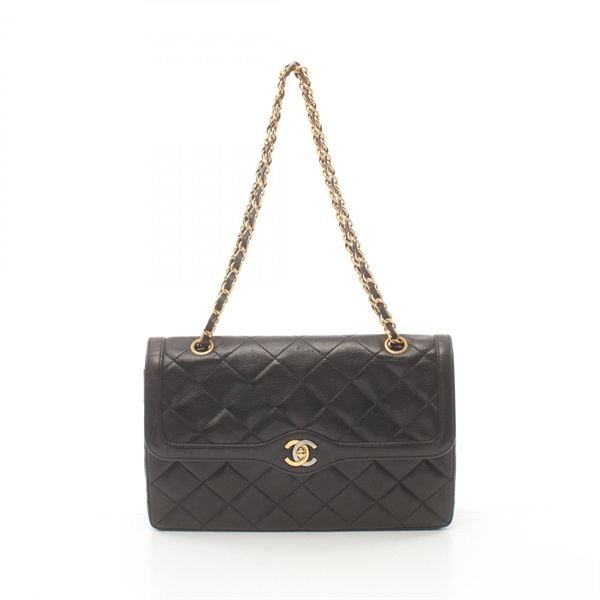 CHANEL Matelasse chain Shoulder Bag Lambskin Black Used