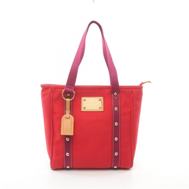 LOUIS VUITTON Cabas MM Tote Bag M40034 Antigua canvas Red Purple Used Women LV