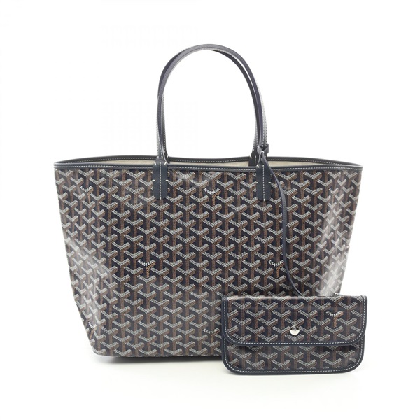 GOYARD Saint Louis PM Tote Hand Bag canvas leather Black Brown White Used Women