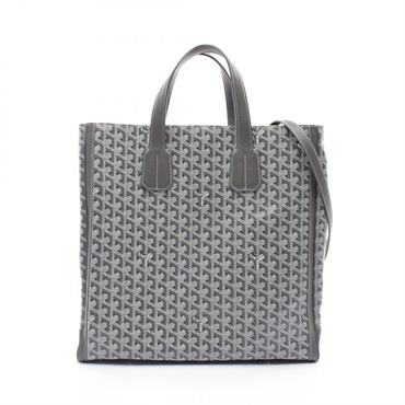 GOYARD Sac Voltaire 2way Tote Bag PVC coated canvas leather Gray Used Women