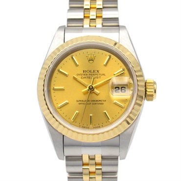 ROLEX Datejust T Wrist Watch 69173 Automatic K18 Yellow Gold SS Used Women