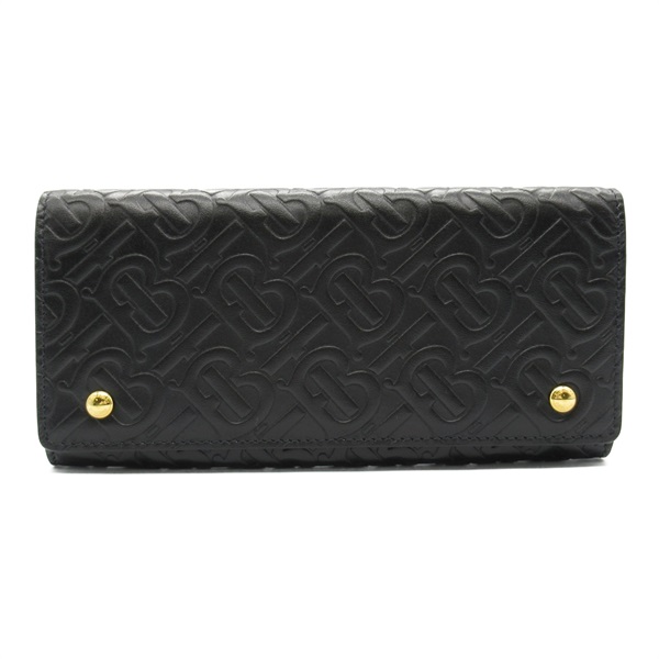 BURBERRY Bifold purse wallet leather Black Used Women