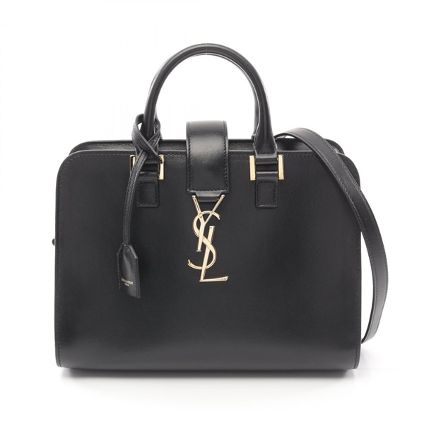 SAINT LAURENT YSL Line Baby Monogram Cabas Shoulder Hand bag 47246 leather Black