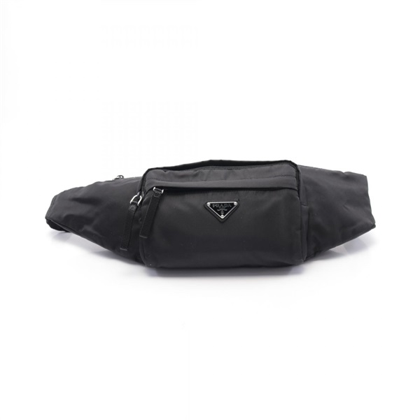 PRADA TESSUTO MONTAGN Waist bum bag 2VL005 Nylon Black Used