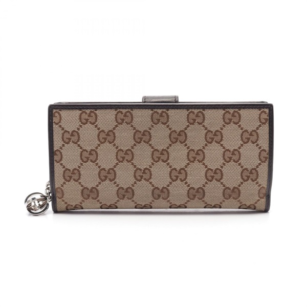 GUCCI GG canvas Bifold purse wallet 233024 canvas leather Beige Brown Used