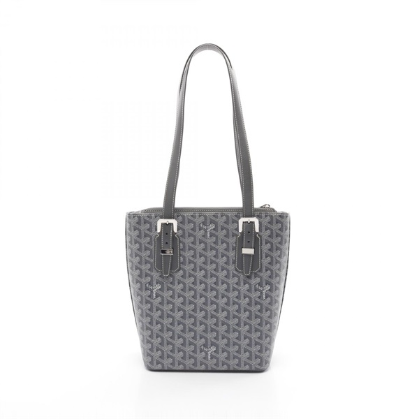 GOYARD Marie galante PM Tote Bag canvas leather Gray White Used