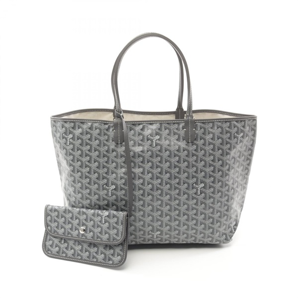 GOYARD Saint Louis PM Tote shoulder Bag canvas leather Gray Multicolor Used